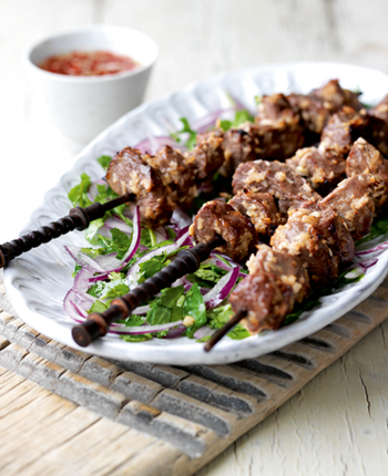 Lamb Kebabs Marinated in Ginger and Tamarind