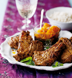 Lamb Tikka Cutlets with Pumpkin and Ginger Chutney