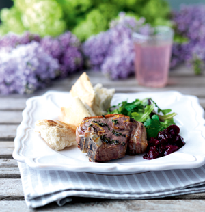 Lemony Lamb Chops with Spiced Cherry Chutney