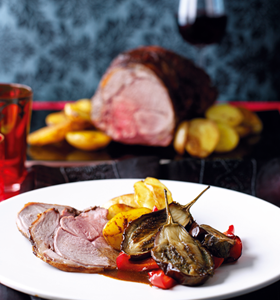 Moroccan-Style Roast Lamb with Pomegranates