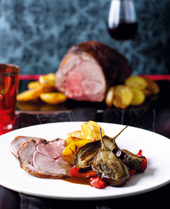 Moroccan-Style Roast Lamb with Pomegranates