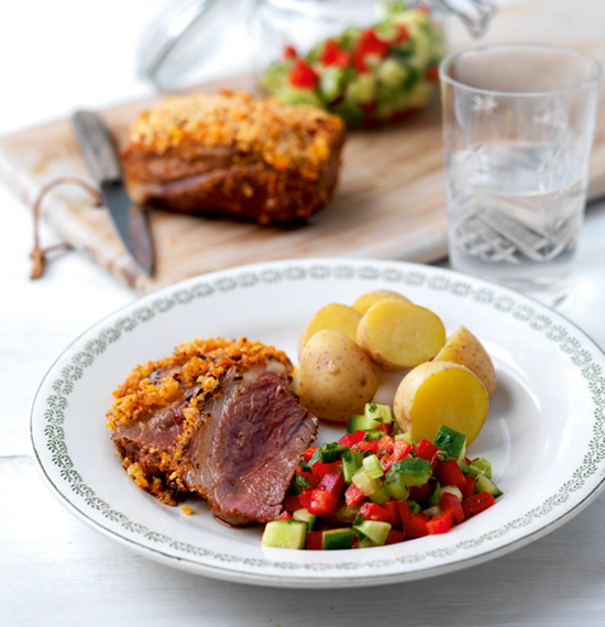 Paprika and Parmesan Lamb with Spring Salsa