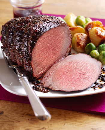 Rosemary Roast Beef with Balsamic and Cranberry Glaze