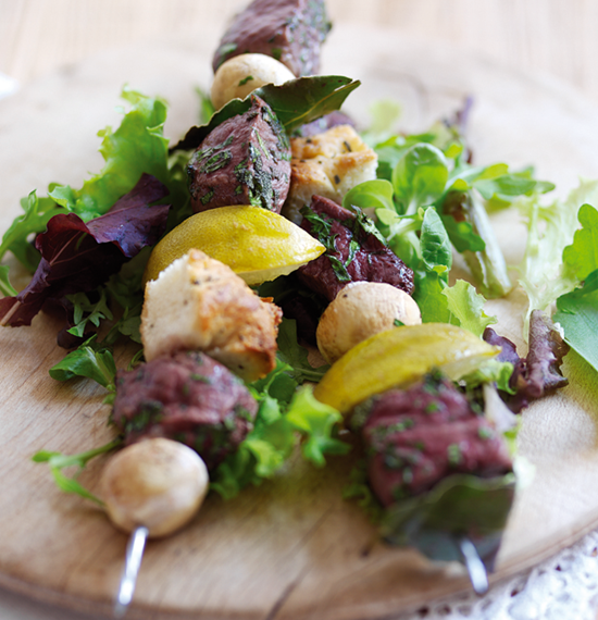 Steak and Parma Ham Skewers with Sage