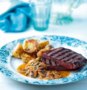 Steaks with Shallot and Mushroom Sauce